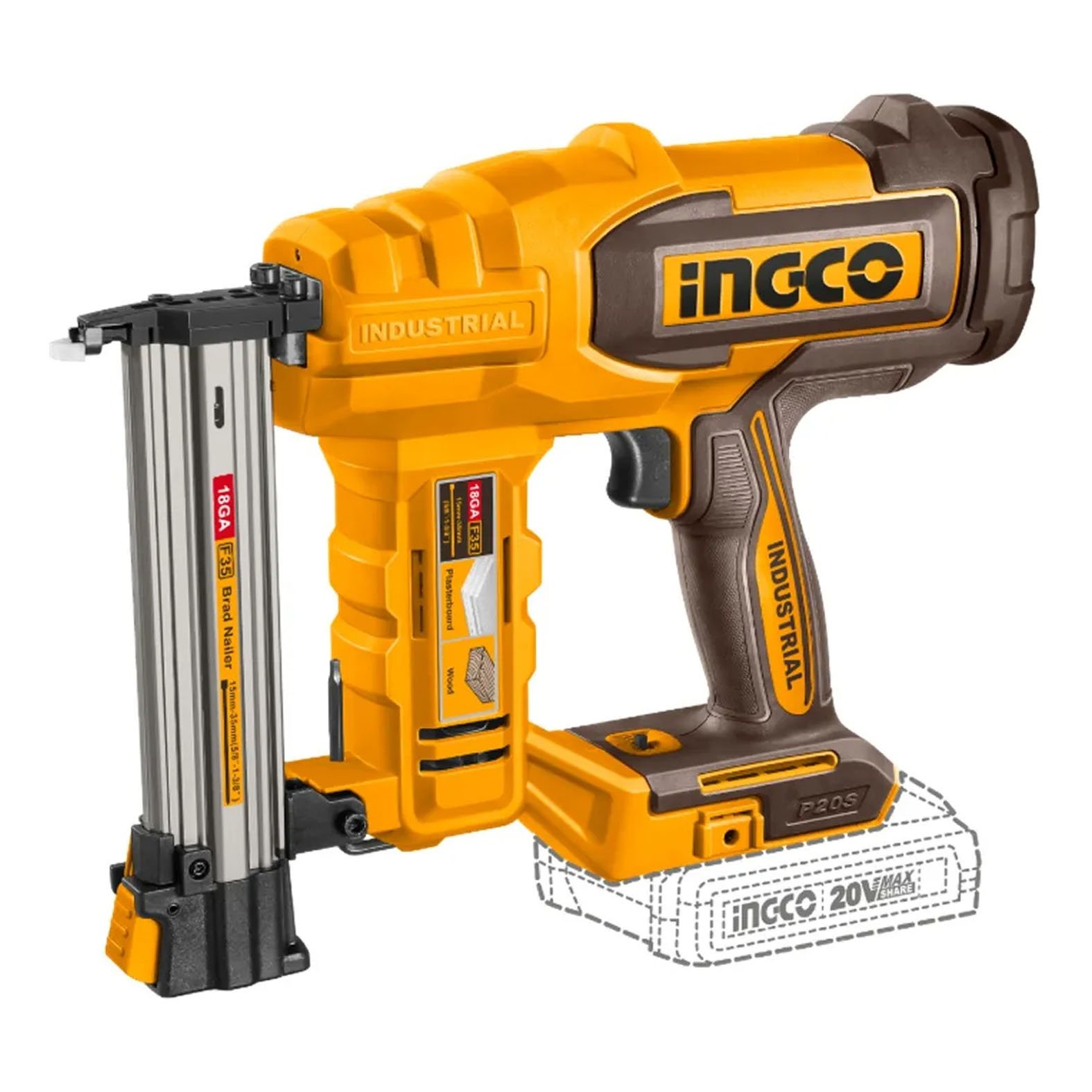 Clavadora 20V 35mm C/Accesorios INGCO CBNLI2005
